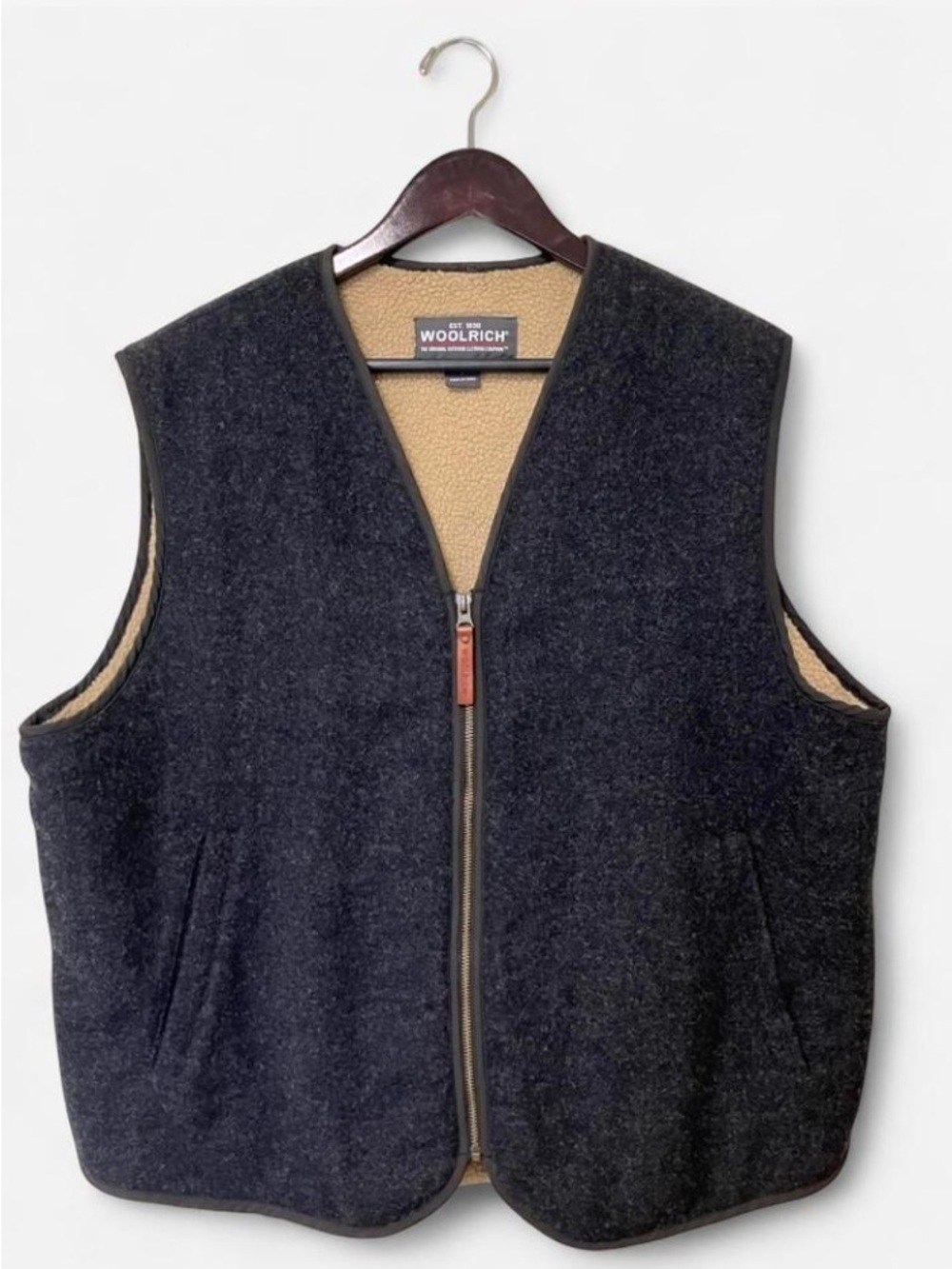 Woolrich Wool Blend Gray Vest Men’s Size Large